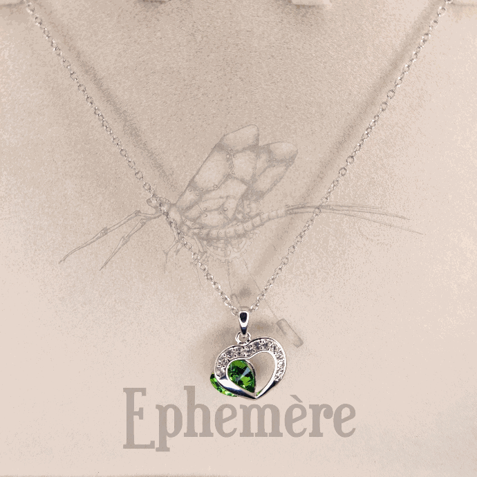 Pendentif coeur diamant, coeur vert SWAROVSKI
