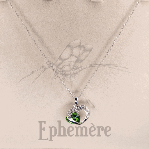 Pendentif coeur diamant, coeur vert SWAROVSKI